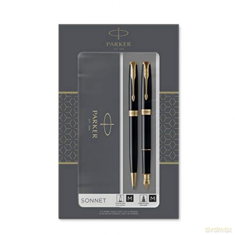 Parker Zestaw Pióro Wieczne Długopis Sonnet Czarny Gt 2093371