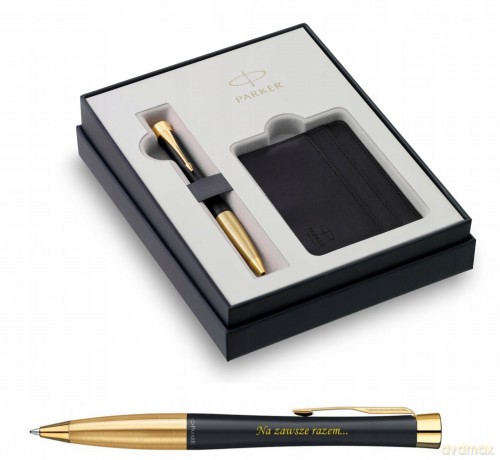 Parker Zestaw Upominkowy Długopis Urban Black Gt M Etui Na Karty 2122000