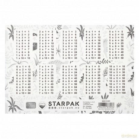 Plan Lekcji z Tabliczką Mnożenia A5 Dino Girl Starpak 513570 25 sztuk