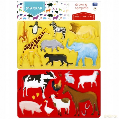 Szablon Rysunkowy Plastikowy Animals Starpak 505506