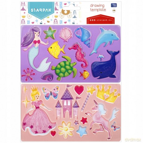 Szablon Rysunkowy Plastikowy Księżniczki Starpak 505502