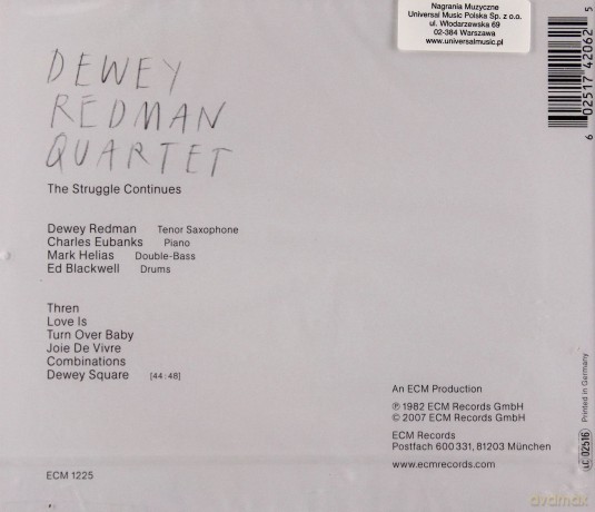 Dewey Redman: The Struggle Continues 1st Release On Cd [CD]