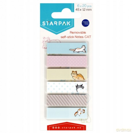 Zakładka Indeksująca 45x12 6kol/20k Kot Starpak 505503
