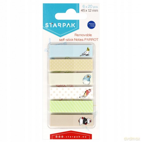 Zakładka Indeksująca 45x12 6kol/20k Papugi Starpak 505504