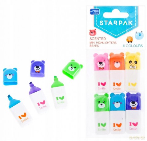Zakreślacz Mini Zapach Miś Op6szt Pbh Starpak 449399