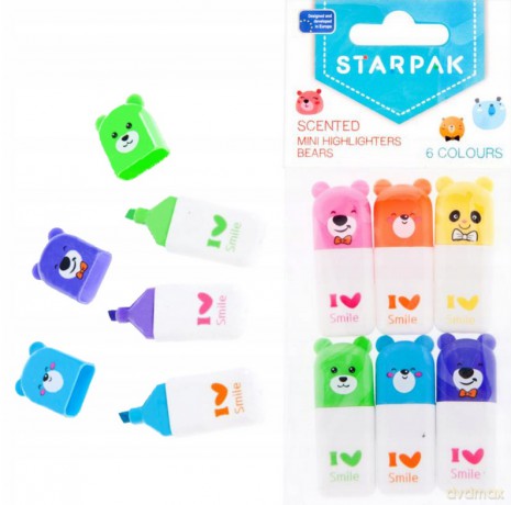 Zakreślacz Mini Zapach Miś Op6szt Pbh Starpak 449399