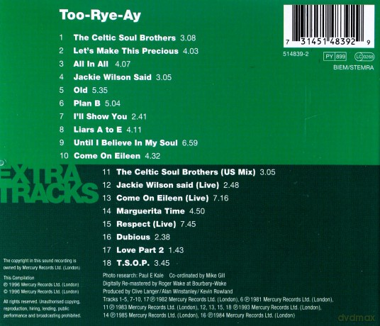Dexys Midnight Runners: Too-Rye-Ay [CD]