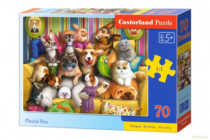 CASTORLAND 70 el. Zabawne zwierzęta domowe B-070176 [PUZZLE]