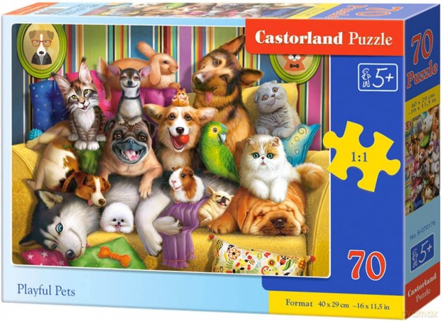 CASTORLAND 70 el. Zabawne zwierzęta domowe B-070176 [PUZZLE]