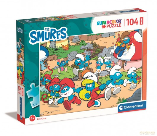 CLEMENTONI 104 el. maxi super kolor Smurfs puffi 23773 [PUZZLE]