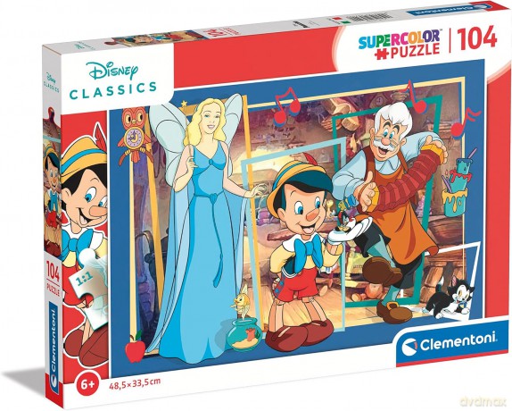 CLEMENTONI 104 el. Super kolor Disney classics pinocchio 25749 [PUZZLE]