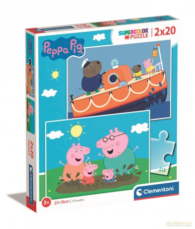 CLEMENTONI 2 x 20 el. super kolor Peppa Pig 24797 [PUZZLE]