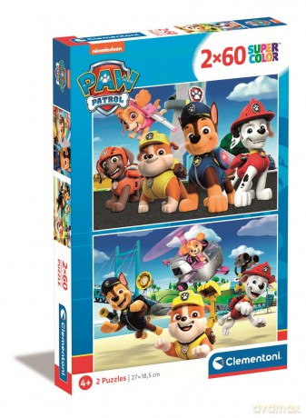 CLEMENTONI 2 x 60 el. super kolor Paw patrol 21623 [PUZZLE]