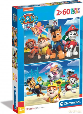 CLEMENTONI 2 x 60 el. super kolor Paw patrol 21623 [PUZZLE]