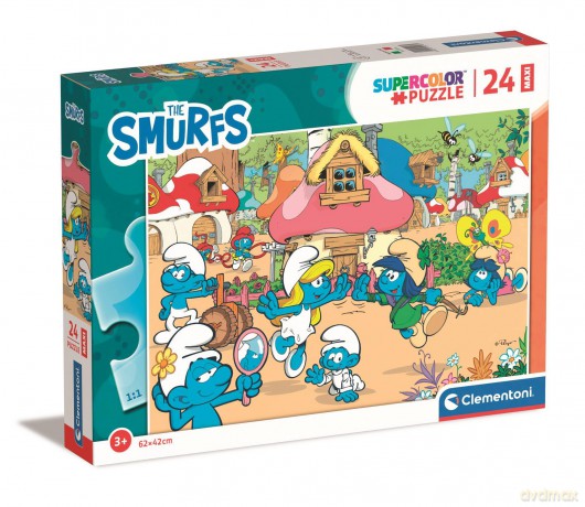 CLEMENTONI 24 el. maxi super color Smurfs puffi 24248 [PUZZLE]