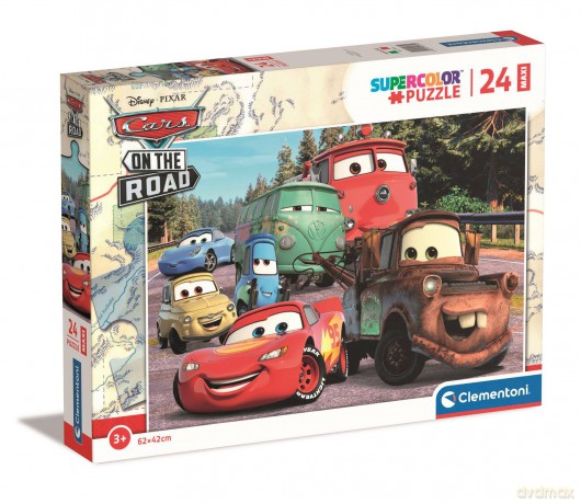 CLEMENTONI 24 el. maxi super kolor Cars on the road 24239 [PUZZLE]