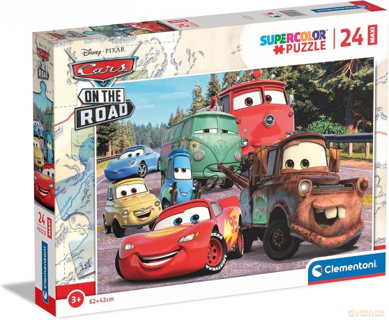 CLEMENTONI 24 el. maxi super kolor Cars on the road 24239 [PUZZLE]