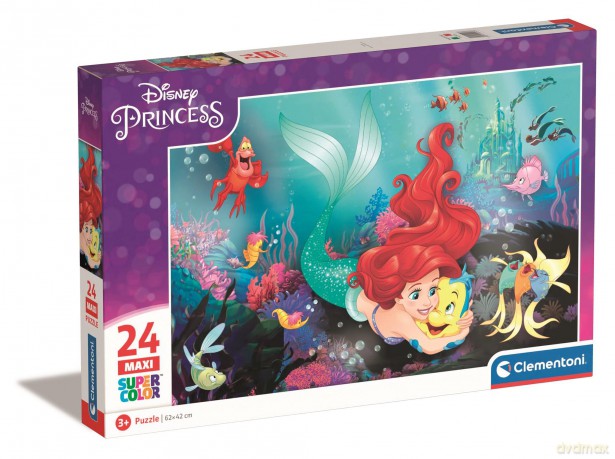 CLEMENTONI 24 el. maxi super kolor Disney princess little mermaid 24243 [PUZZLE]