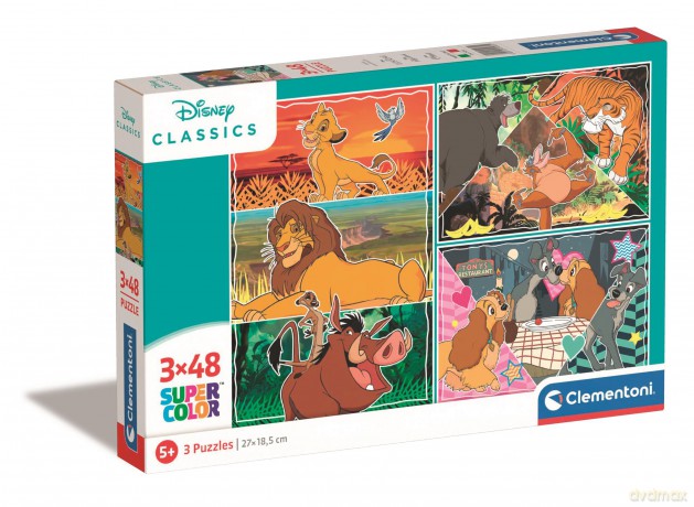 CLEMENTONI 3 x 48 el. super kolor Disney animals 25285 [PUZZLE]