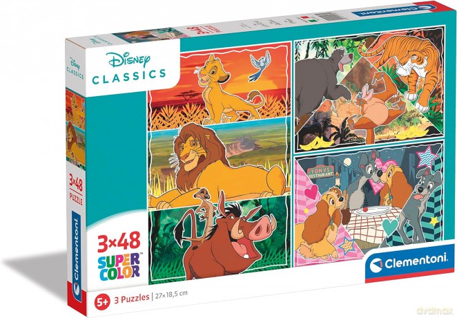 CLEMENTONI 3 x 48 el. super kolor Disney animals 25285 [PUZZLE]