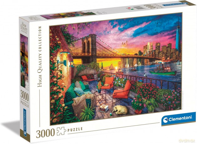 CLEMENTONI 3000 el. HQ Manhattan balcony sunset 33552 [PUZZLE]