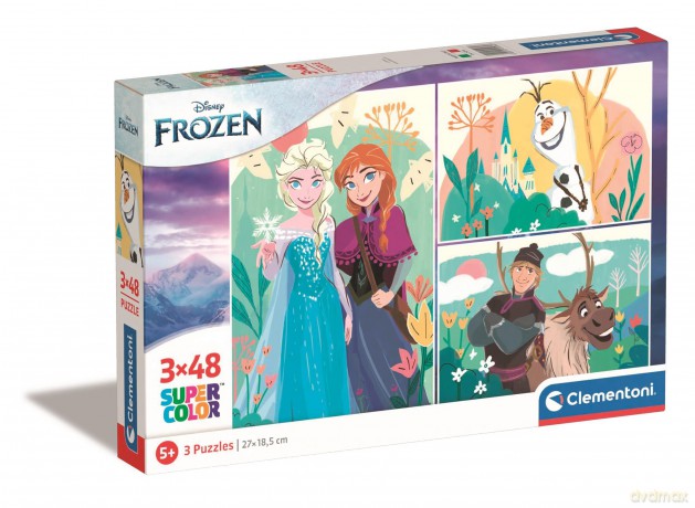 CLEMENTONI 3x48 el. super kolor Disney Frozen 25284 [PUZZLE]