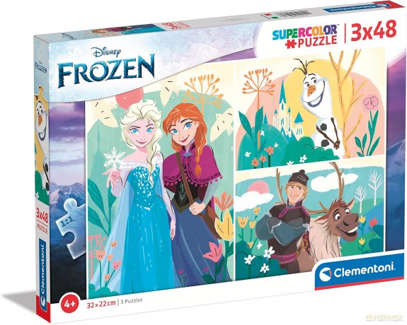 CLEMENTONI 3x48 el. super kolor Disney Frozen 25284 [PUZZLE]