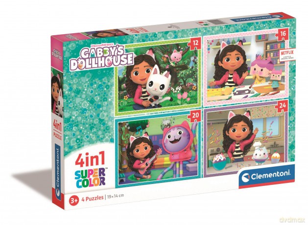 CLEMENTONI 4 el. w1 supercolor Koci Domek Gabi 21524 [PUZZLE]