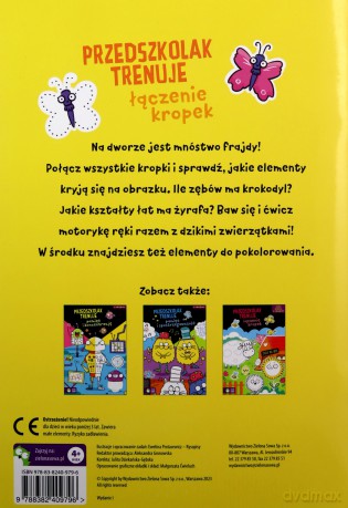 Wesołe zwierzątka. Przedszkolak trenuje łączenie kropek. Przedszkolak trenuje [KSIĄŻKA]