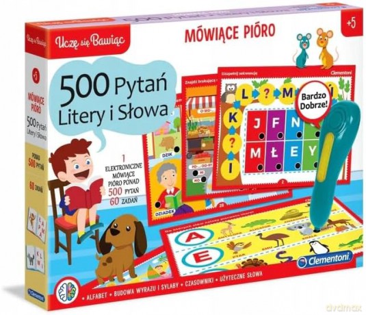 Mówiące pióro 500 Pytań Litery i Słowa [GRA]