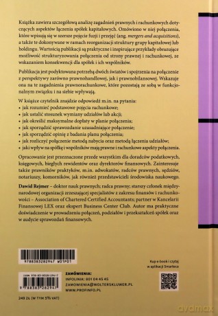 Łączenie spółek kapitałowych. Regulacje prawnorachunkowe w Kodeksie spółek handlowych i innych ustawach - Dawid Rejmer [KSIĄŻKA]