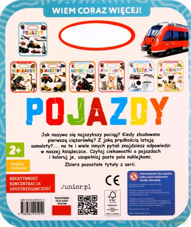 Pojazdy. Czytaj i koloruj. Wiem coraz więcej! [KSIĄŻKA]