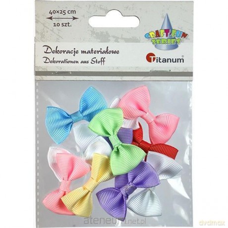 Aplikacje materiałowe kokardki 40x25mm 10 szt.