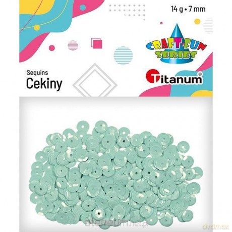 Cekiny 7mm okrągłe pastelowe 14 g jasnomiętowe