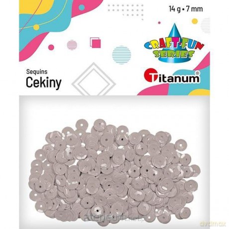 Cekiny 7mm okrągłe pastelowe 14 g jasnoszare