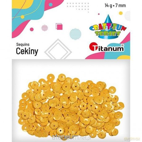 Cekiny 7mm okrągłe pastelowe 14 g musztardowe