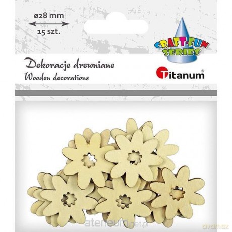 Drewniane kwiaty 28mm 15 szt.