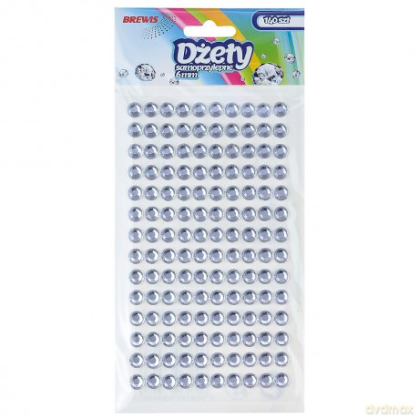 Dżety samoprzylepne srebrne 6mm 140 szt.