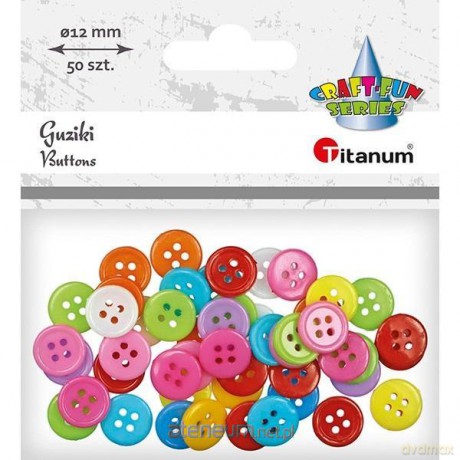 Guziki plastikowe okrągłe 12mm 50 szt.