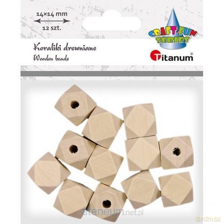 Koraliki drewniane kostki ścięte 12 szt.