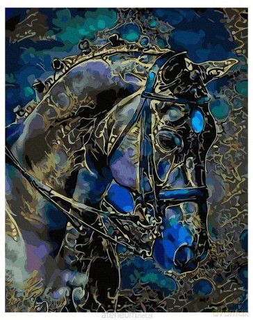 Malowanie po numerach - Metalowy koń 40x50 cm