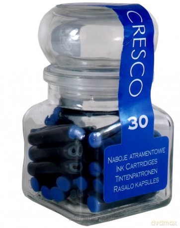 Naboje do piór niebieskie słoiczek 30 szt.uk