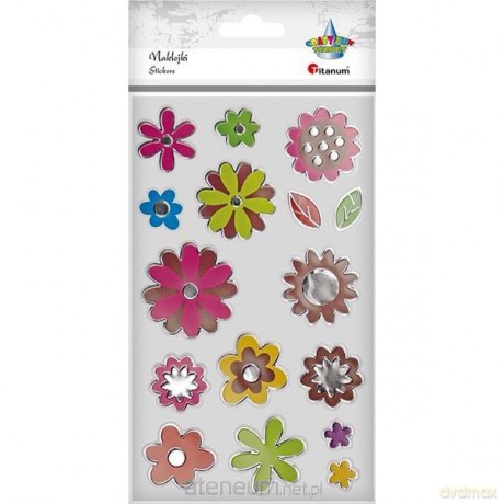 Naklejki foliowe kwiaty mix 16 szt..