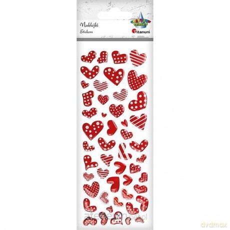 Naklejki foliowe serca mix 49 szt..