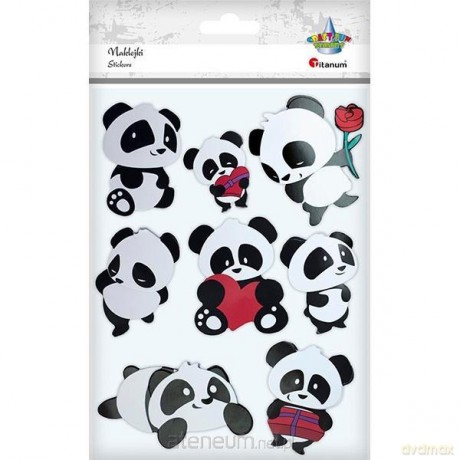 Naklejki papierowe 3D misie panda 8 szt.