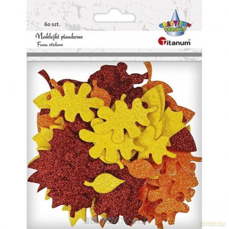 Naklejki piankowe liście mix 60 szt..