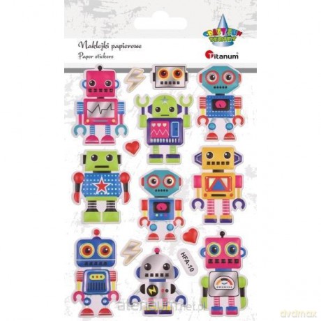 Naklejki wypukłe roboty mix 14 szt..