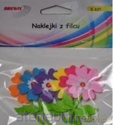 Naklejki z filcu kwiatki 6 szt.