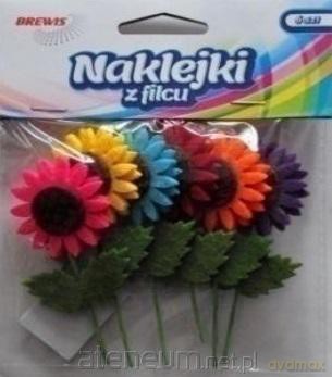 Naklejki z filcu kwiatki 6 szt.