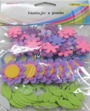 Naklejki z pianki kwiatki 85 szt.